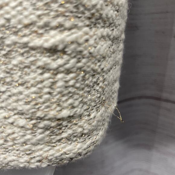 T by Talbots Oatmeal Metallic Gold thread Open Cardigan Blazer Size Sp - Picture 9 of 11